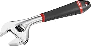 FACOM - Adjustable wrench - 101.8G - Quick fit with nut - Extra wide opening - Graduation in mm on one side - Chrome body - Bi-directional handle - High robustness