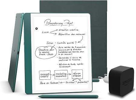 Kindle Scribe (version 2024) 64 GB, une coque en cuir Amazon Premium et un adaptateur secteur Amazon Powerfast 9 W - Image 1