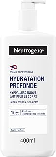 Neutrogena – Lait pour le corps Hydratation Profonde hypoallergénique (flacon-pompe de 400 ml) – Lait corps sans parfum pour peaux sèches et sensibles - Image 1