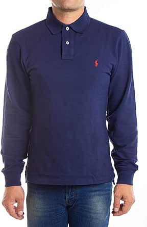 Ralph Lauren 710681126 Men's Slim Fit Piqué Polo Shirt Blue XL - Image 1