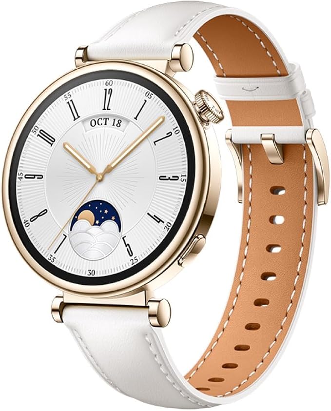 HUAWEI Watch GT 4 Women's Smart Watch Up to 14 Days of Battery Life – Compatible with iOS and Android – Heart Rate Monitoring – Sports Watch, SpO2 and GPS – 41 mm White Version FR - Image 1