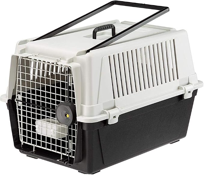 Ferplast Atlas 40 Professional Medium Dog Transport Box with Drinking Bowl Included, 49 x 68 x 45.5 cm Grey - Image 1