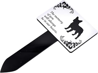 OriginDesigned Silver & Black Dog Memorial Plaque - Waterproof Outdoor Garden (French Bulldog) - Image 1