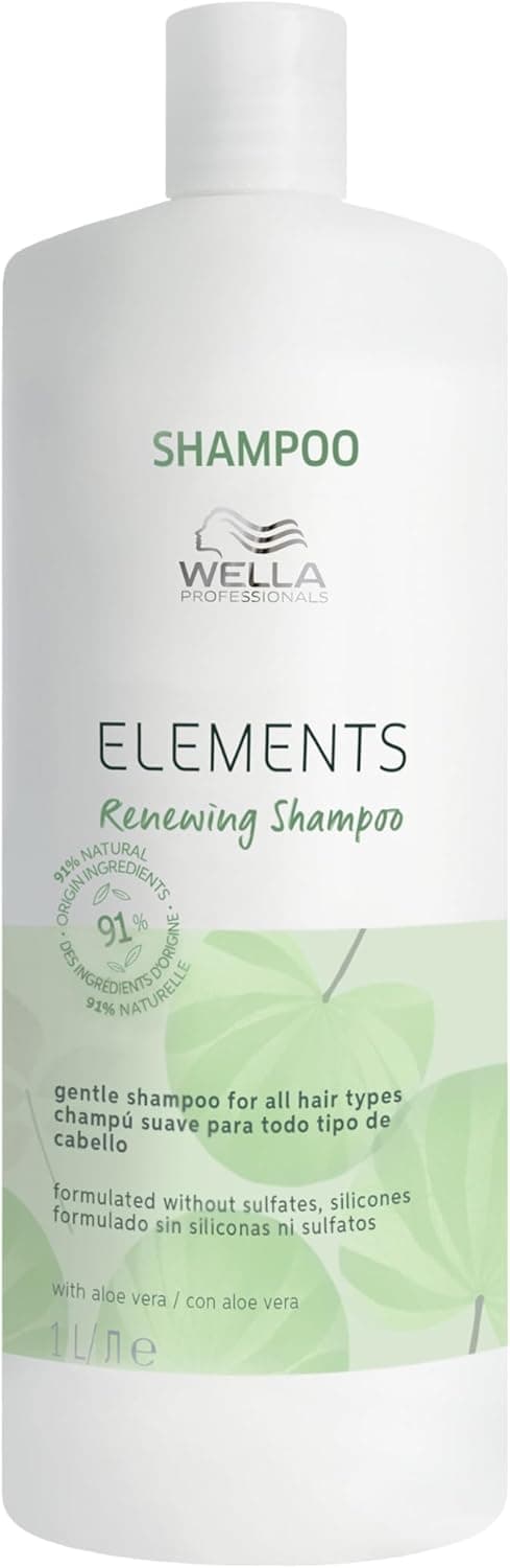 Wella Professionals Elements Shampoing régénérant doux sans sulfate et sans silicone pour tous types de cheveux - Apporte douceur et brillance aux cheveux, avec de l'Aloe Vera