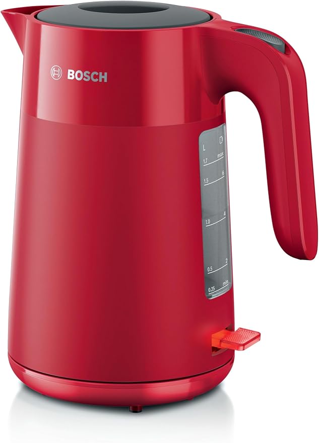 Bosch MyMoment TWK2M164 Electric Kettle - Large Opening - Triple Safety - Anti-Limescale Filter - Capacity 1.7 L - High Quality Plastic - Colour: Red - Image 1