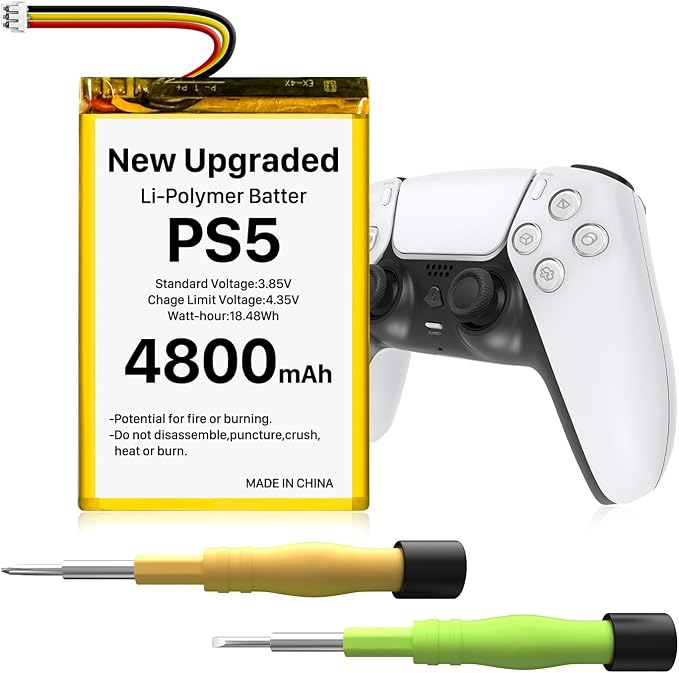 Batterie de rechange LiP1708 Li-ion pour manette PS5 4800 mAh pour manette Sony Playstation 5 DualSense CFI-ZCT1W, remplacement de la batterie PS5 LIP1708 avec kit d'outils - Image 1