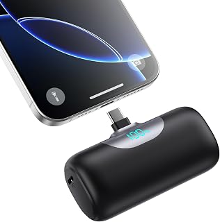 Batterie Externe pour iPhone 17/16 Series, 5500mAh USB C Mini Power Bank 15W PD 3.0A Charge Rapide Chargeur Ultra-Compact et Léger Batteries Portable avec Écran LED pour iPhone 17/16/15, Samsung ect - Image 1