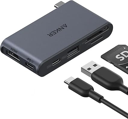 Anker Nano USB-C Compact 6-in-1 Hub with 85W PD Charging (Charger Not Included) Hub, HDMI 4K @ 60Hz, USB-C 10Gbps, USB-A 5Gbps, SD/TF Card Readers, for MacBook, Lenovo, HP and More - Image 1