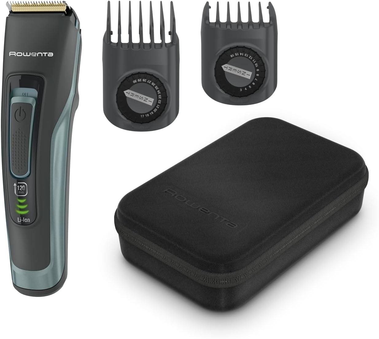Rowenta Advancer Tondeuse à cheveux et tondeuse à barbe pour homme, 2 peignes réglables offrent 29 longueurs de coupe confortables, fonctionnalité TN5224 - Image 1