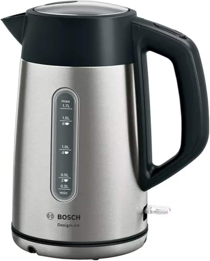 Bosch TWK4P440 electric kettle 1.7 L 2400 W Black,Stainless steel - Image 1
