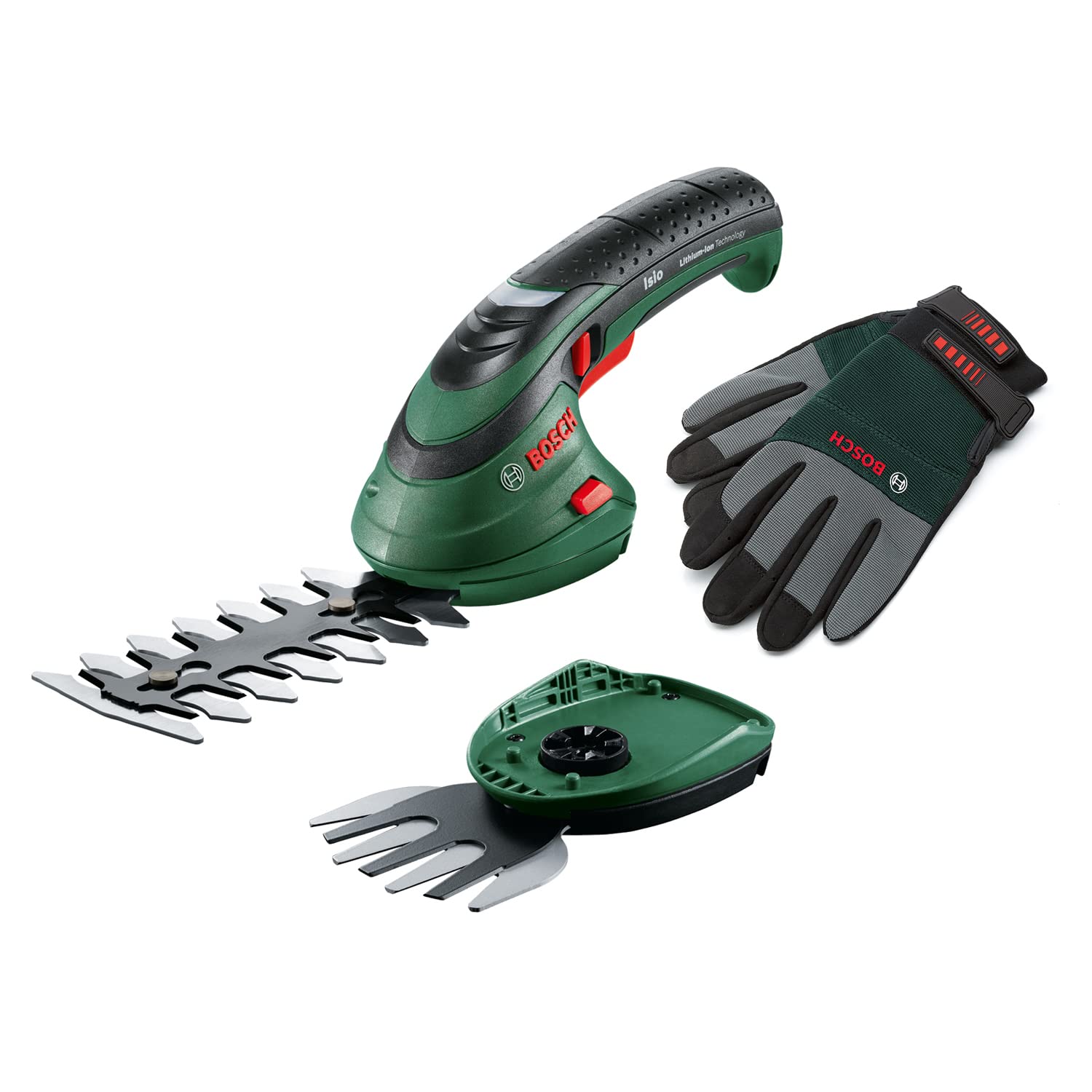 Bosch Isio Battery Grass Trimmer Set (3.6V, Blade Length 12cm, Blade Spacing 8mm, with XL Gardening Gloves Included) - Amazon Edition - Image 1