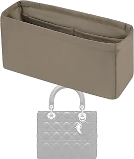Organisateur de sac à main en soie pour Lady Dior, pochette de rangement, Insert de sac de luxe (Lady Dior Large, Gris) - Image 1