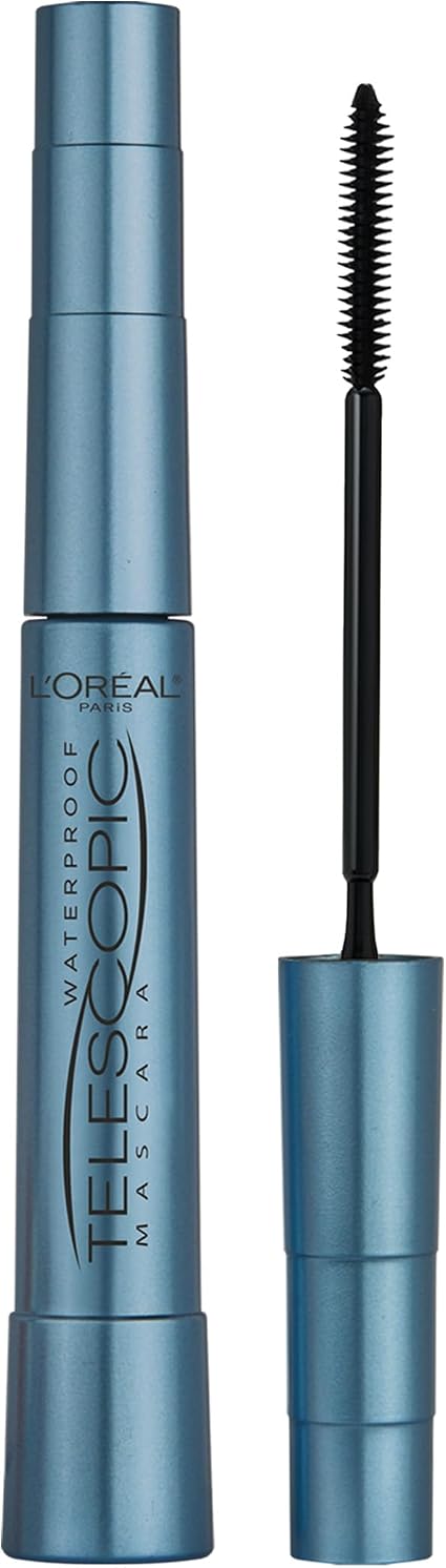L'Oréal Paris Waterproof Volume and Length Mascara – Fortifying Formula Enriched with Ceramide – Exclusive Double-Sided Brush – Telescopic Lift Waterproof – Colour: Black - Image 1