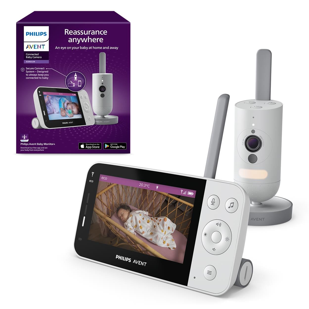 Philips Avent Baby Monitor with Full HD 1080p Camera (Model SCD923/26) - Image 1