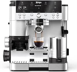 Ninja Luxe Premier 3-in-1 Coffee Machine, Latte, Cappuccino, Cold Brew and Espresso with Built-in Bean Grinder and Milk Frother, Easy to Use, 4 Foam Presets, Silver, ES601EU - Image 1