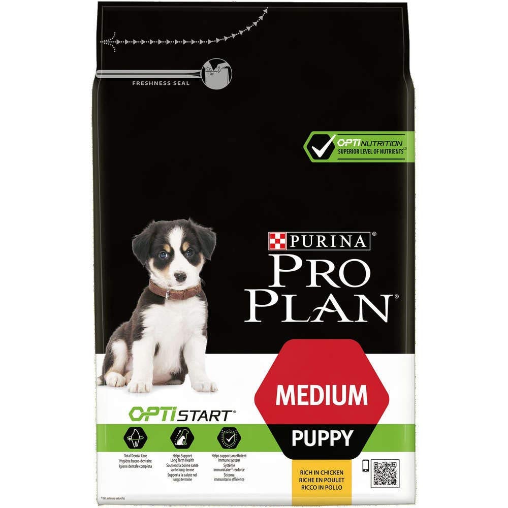 PURINA PRO PLAN | Healthy Start | Medium Puppy Food | Strengthens Puppy's Natural Defences | Rich in Chicken | Bag | Pack of 4 x 3 kg - Image 1