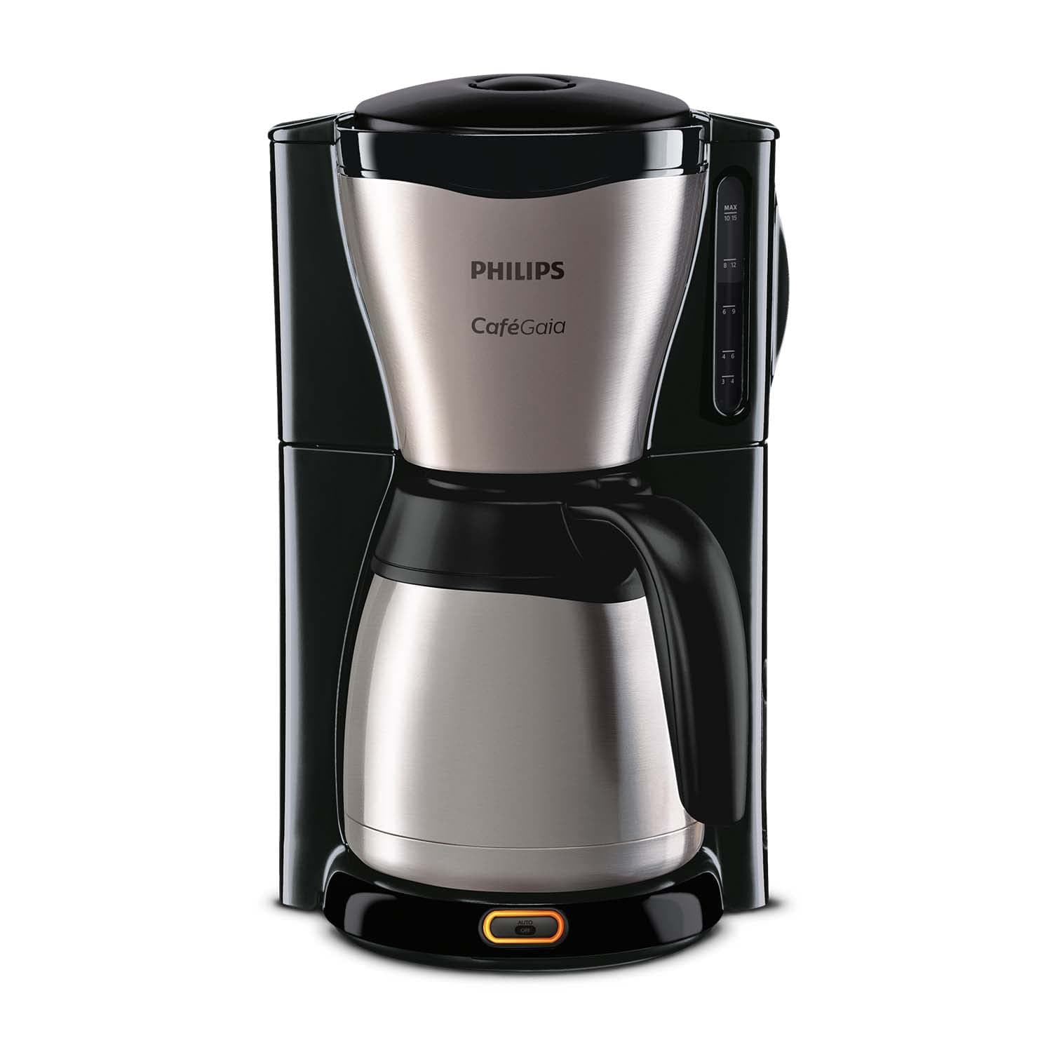 Philips HD7546/20 1.2 L Isothermal Coffee Maker, Up to 15 Cups, Rich Coffee Taste, Direct Auto Shut Off, Stainless Steel, Silver/Black