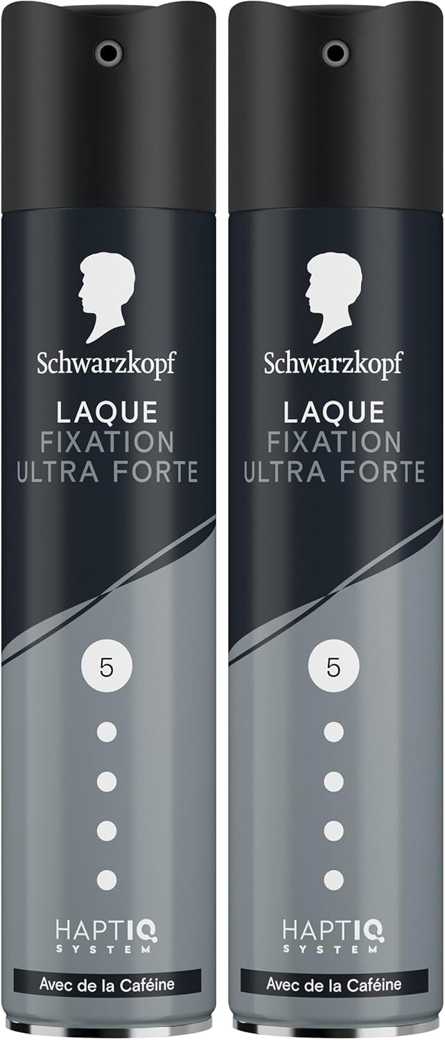 SCHWARZKOPF, Laque Fixation Ultra Forte, Technologie Haptiq System, Formule à la caféine, Végane, Sans silicone, Protège contre humidité et vent, Tenue et resistance longue durée, 250ml (Lot de 2) - Image 1