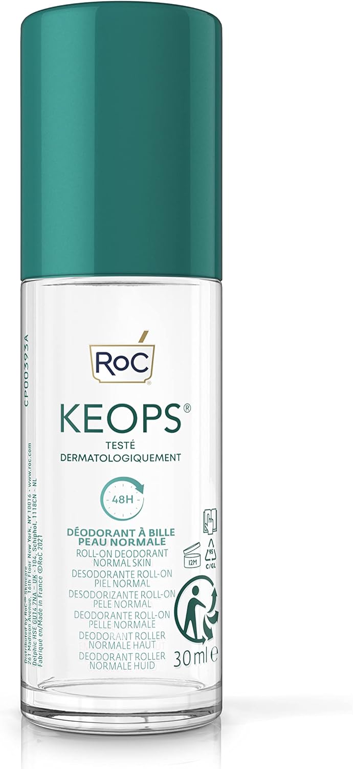 RoC - KEOPS Roll-on Deodorant Normal Skin - Anti-Perspirant - 48 Hours Effective - Alcohol and Fragrance Free - 30 ml - Image 1