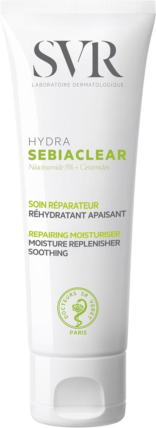 SVR - Sebiaclear Hydra - Soin réparateur apaisant anti-marques - Pour peaux sensibles à tendance acnéique sous traitement desséchant - Niacinamide 5%, céramides oméga 8% - 40 ml
