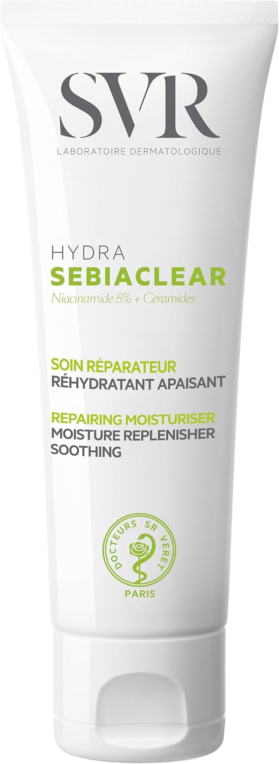 SVR - Sebiaclear Hydra - Soin réparateur apaisant anti-marques - Pour peaux sensibles à tendance acnéique sous traitement desséchant - Niacinamide 5%, céramides oméga 8% - 40 ml - Image 1