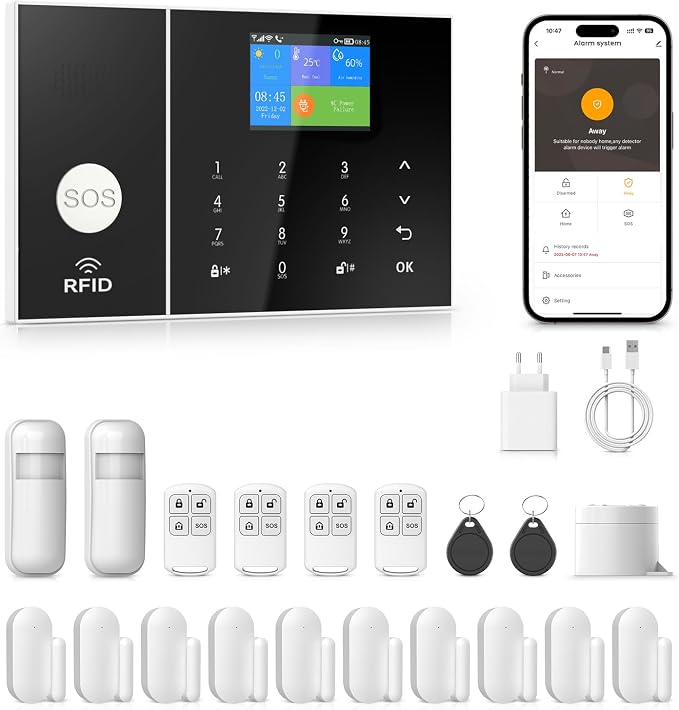 PGST GSM/WiFi Wireless Home Alarm, Security System with Assisted Monitoring Option, No Long-Term Commitment, Compatible with Alexa, Google Assistant - Image 1