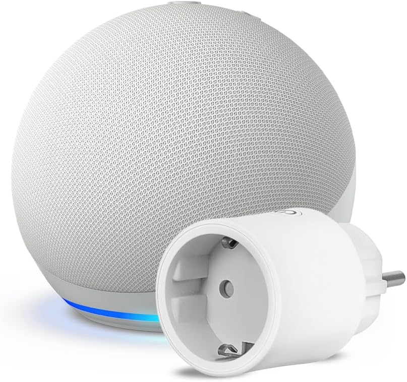 Echo Dot (5e génération) | Blanc + OSRAM SMART+ Prise intelligente avec Matter, Fonctionne avec Alexa - Kit de démarrage Maison connectée - Image 1