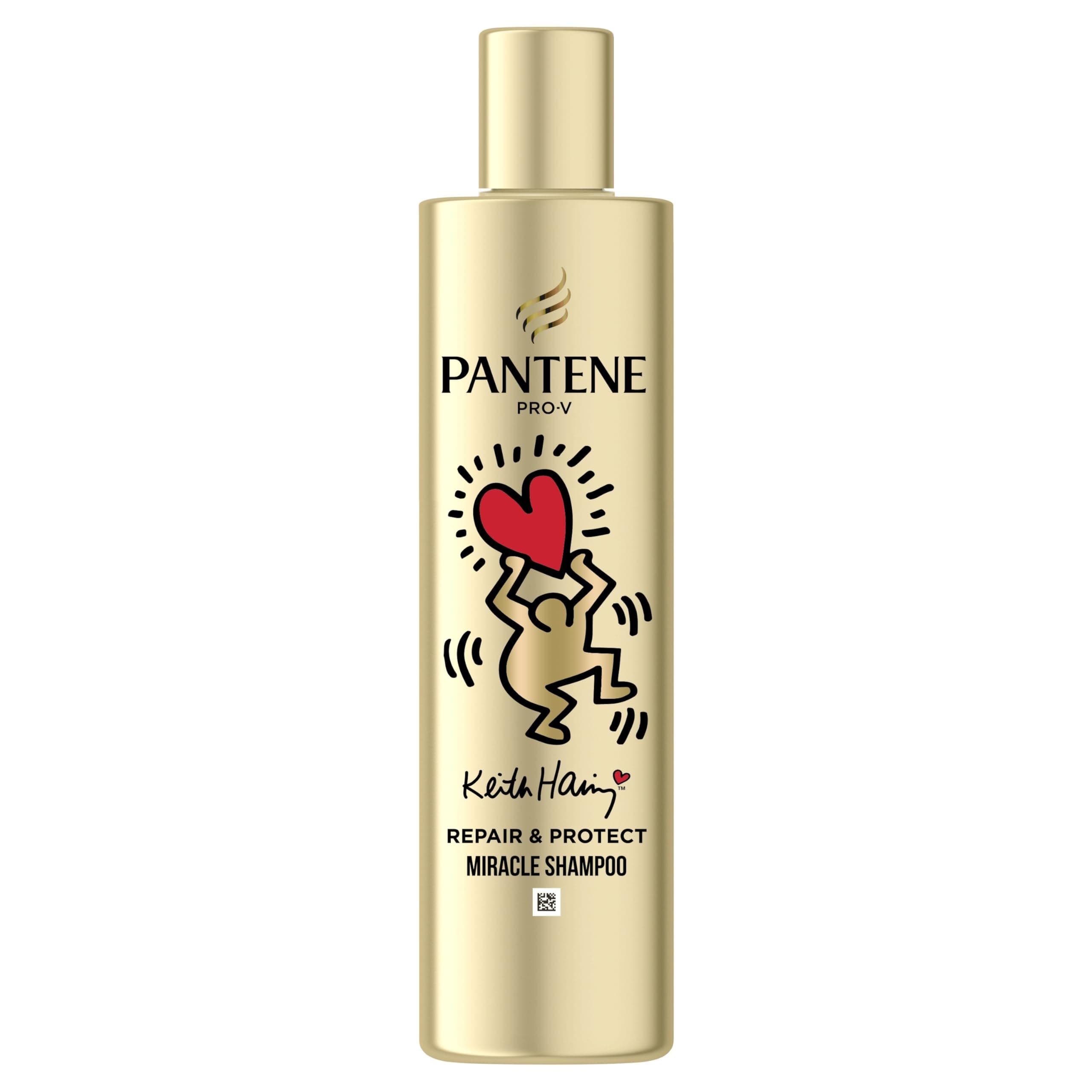 Pantene Pro-V x Keith Haring Art Collection Repair & Protect Miracle Shampoo 250 ml for Fragile and Damaged Hair, PRO-V Formula with Active Nutri-Plex Technology, Helps Repair Dry Hair