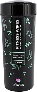 Wipex Lingettes Natural pour équipement de Gymnastique - citronnelle, Eucalyptus et vinaigre - idéales pour Les Tapis de Yoga, Pilates, Gymnastique à la Maison, Peloton, spas, 75 lingettes - Image 1