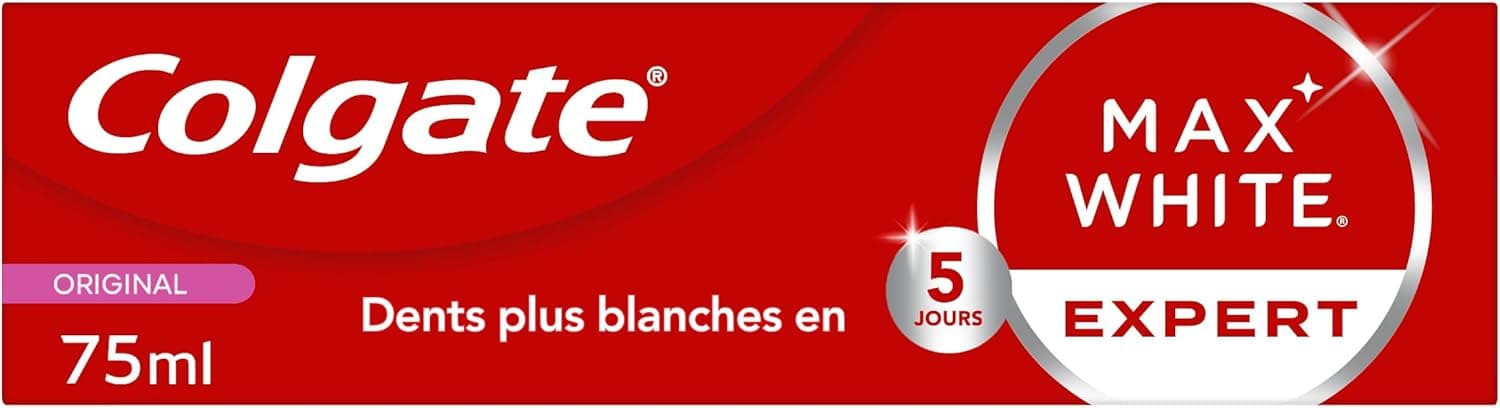 COLGATE - Dentifrice Max White Expert Original - Blanchiment Double Action - 75ml