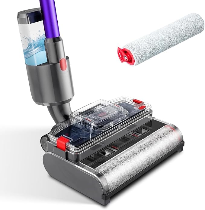 Dual Function Wet & Dry Cleaning Brush Compatible with Dyson V15, V11, V10, V8 and V7 Electric Mop Heads, with Extra Roller Brush Included - Image 1