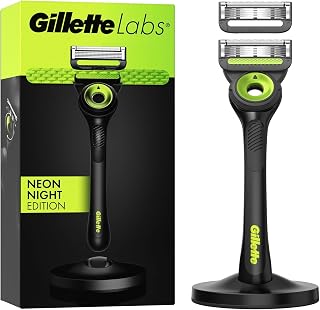 Labs Men's Razor Limited Edition With Exfoliating Bar For Effortless Shaving, Cleans Skin Before Blades, 1 Handle, 2 Refills, With Premium Magnetic Holder - Image 1