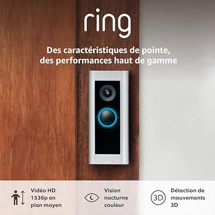 Ring Wired Video Doorbell Pro (Formerly Video Doorbell Pro 2) | Doorbell camera, 1536p HD Video, Head to Toe Video, 3D Motion Detection, Wifi, hardwired | 30-day free trial of Ring Home - Image 1