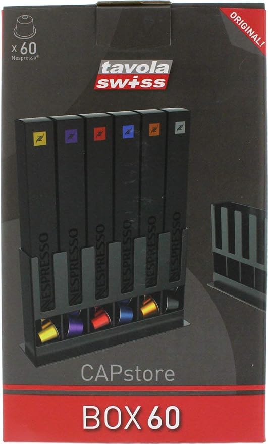 Tavola Swiss 5049031 Box Dispenser for 60 Nespresso Capsules Plastic Multi-Coloured 25 x 15 x 7 cm - Image 1