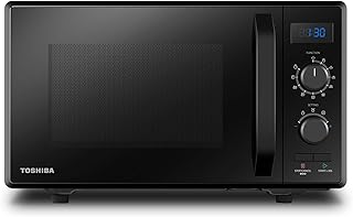 Toshiba MW2-AG23P (BK) Four à micro-ondes 900 W 23 L avec Fonction Grill 1050 W, 8 Menus Automatiques, Fonction ECO, Plateau Tournant avec Mémoire de Position, Noir - Image 1