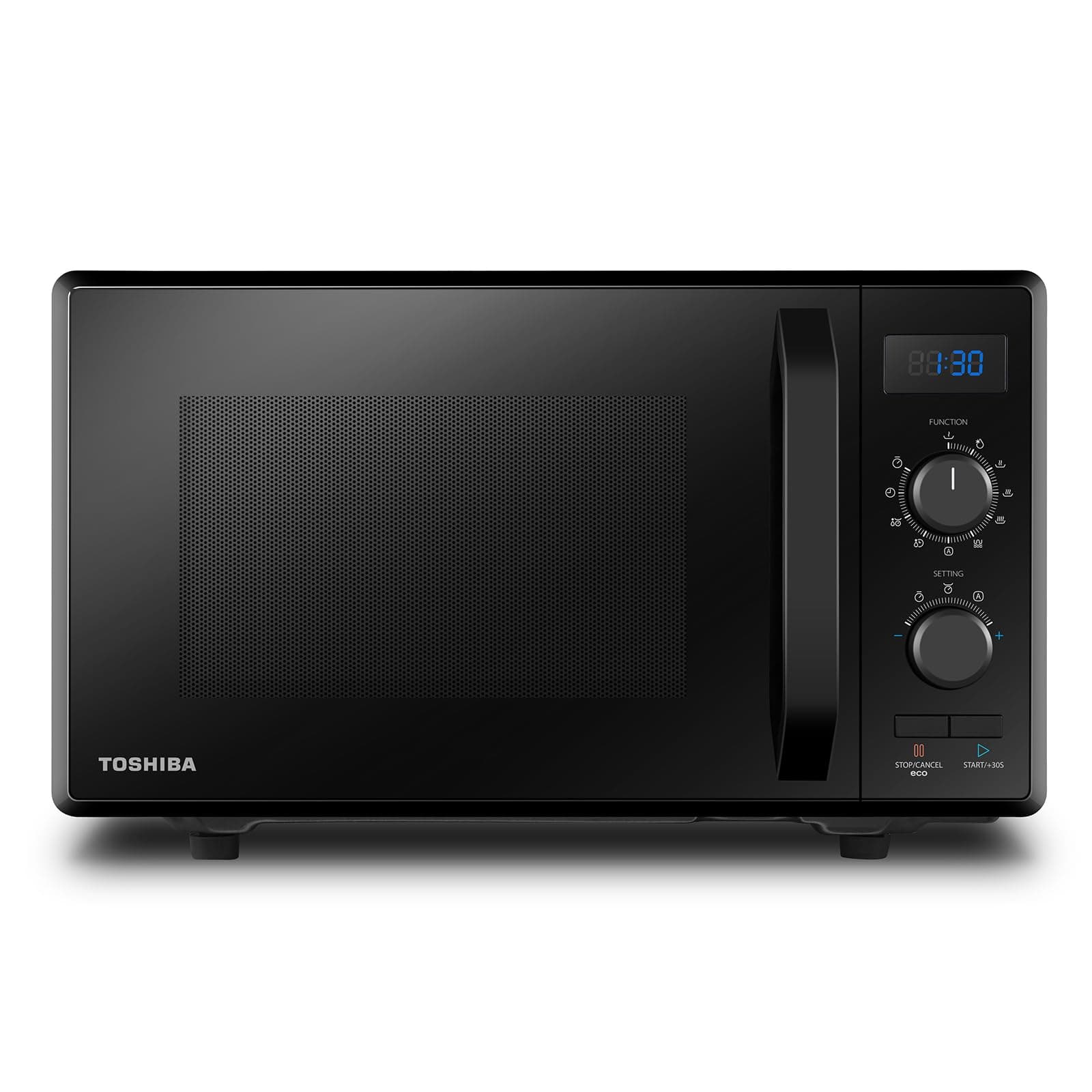 Toshiba MW2-AG23P (BK) Microwave Oven 900 W 23 L with Grill Function 1050 W, 8 Automatic Menus, ECO Function, Turntable with Position Memory, Black
