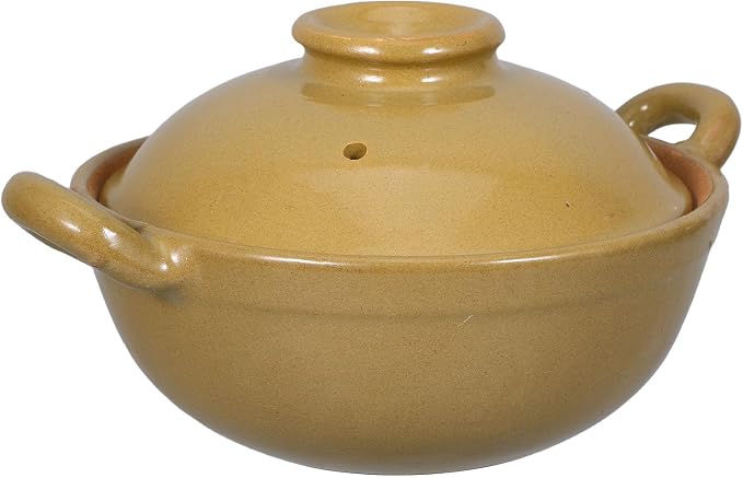 Veemoon Cocotte en Terre Cuite Traditionnelle 500 Ml Poignée Unique Pot en Céramique Émaillé Résistant Haute Température Marmite Cuisine pour Cuisson Maison et Braisage - Image 1