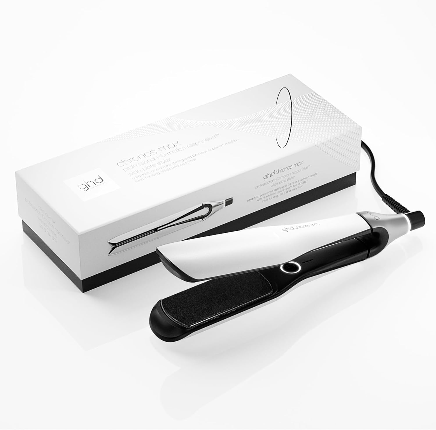 ghd - Lisseur cheveux ghd Chronos Max - Fer à lisser professionnel - Plaques larges - Coiffage 3x plus rapide, cheveux plus brillants, ans chaleur extrême - Idéal cheveux longs, épais, bouclés - Image 1