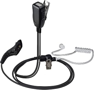 HYS Oreillette compatible avec radio Motorola DP4400 DP4601E, tube acoustique caché, PTT avec micro, casque multi-broches pour protection de sécurité - Image 1