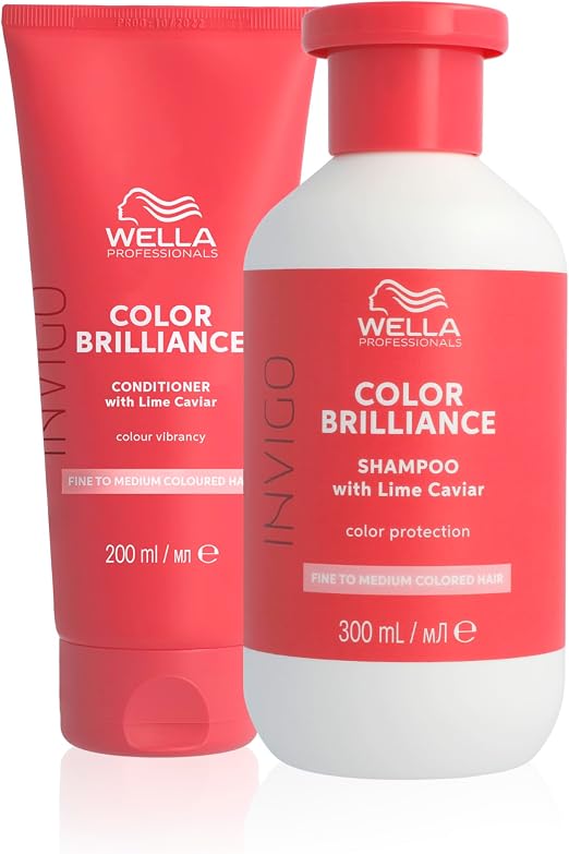Wella Professionals Invigo Color Brilliance Shampoo for Fine to Normal Coloured Hair and Conditioner - Maintains Radiance and Protection of Hair Colour - 300ml + 200ml - Image 1