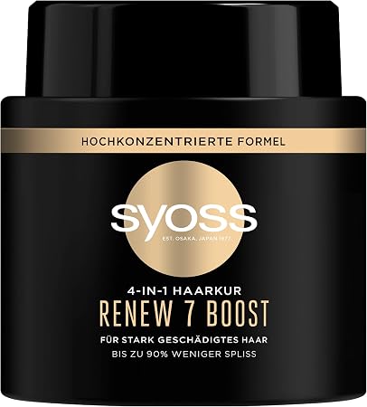 Syoss Renew 7 Boost 4-in-1 Hair Mask for Heavily Damaged Hair with Highly Concentrated Formula for Up to 90% Less Split Ends - Image 1