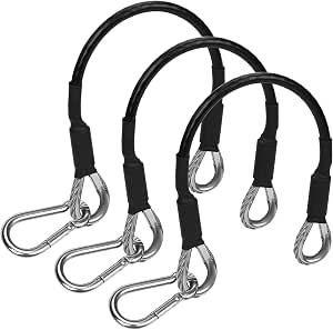 NQEUEPN 3 Pack Gym Extension Cables + 3 Carabiners, 25cm Bowflex Compatible Fitness Extension Cables for Lat/Triceps Traction and Leg Exercises Home Gym Machine - Image 1
