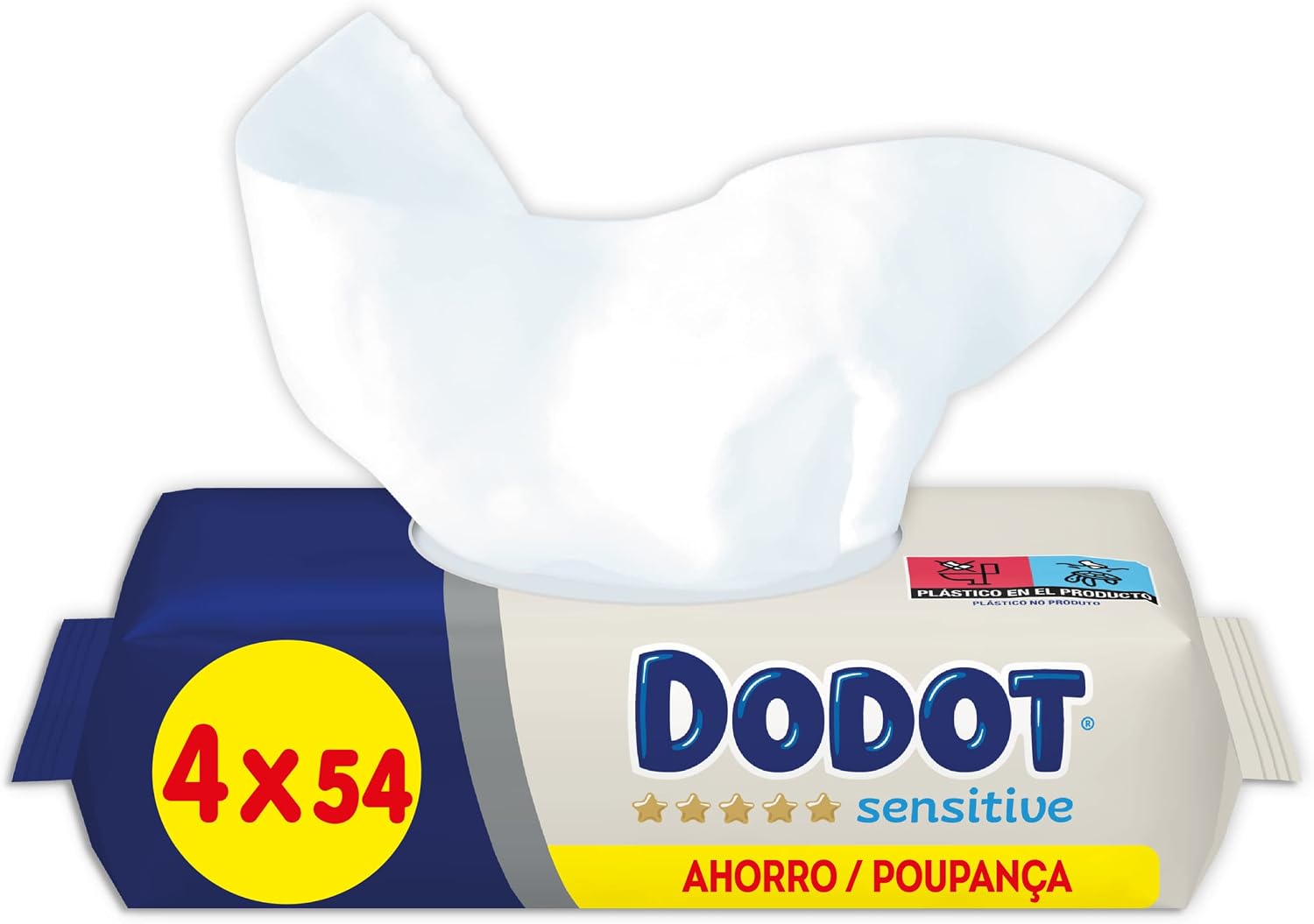 Dodot Sensitive Baby Wipes - Pack of 4 x 54 Wipes - Total 216 Wipes - Image 1