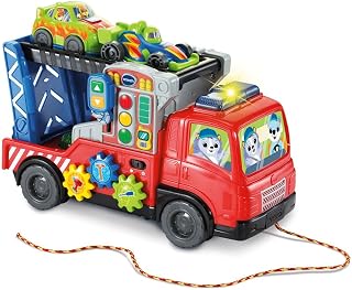 VTech - Super Camion Dépannage Interactif - Jouet à Tirer 3 en 1 - Camion Transporteur de Voitures, Dépanneuse Jouet Enfant, Rampe Voiture de Course - Cadeau Enfant Dès 1 an - Contenu en Français - Image 1