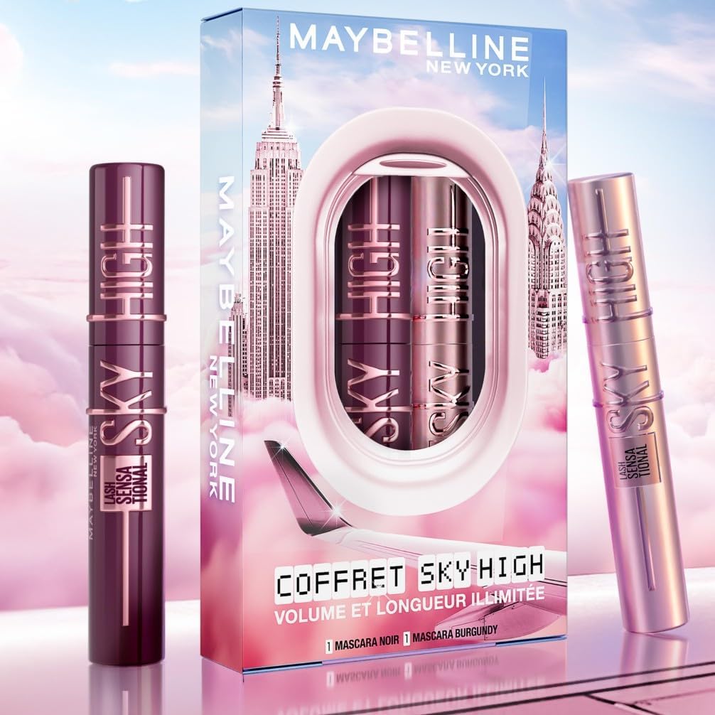 Maybelline New-York - Set of 2 Volume & Length Mascara - Sky High - Very Black & Burgundy Haze - 5 ml - Image 1