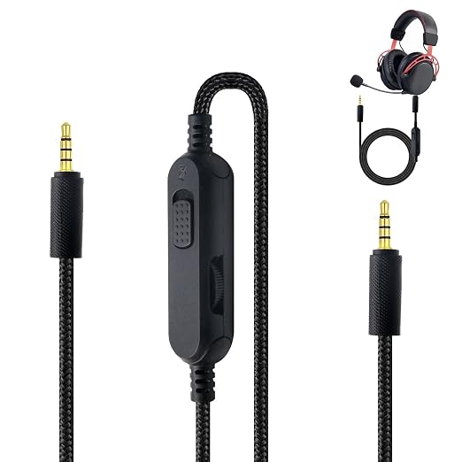 Headphone Audio Cable Compatible with Logitech G Pro G PRO X G233 G433 3.5mm Audio Extension Cable for Gaming Headset Volume Control with Microphone 2M(Black) - Image 1
