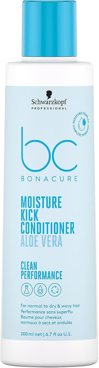 Schwarzkopf Professional Bonacure Moisture Kick Conditioner Normal Dry Hair Vegan Care Complex With Glycerol Better Manageability Elasticity Moisturizing Detangling 200ml - Image 1