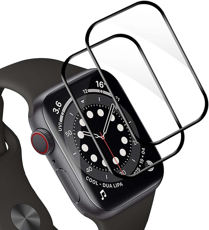 Bodyguard 2 x Tempered Glass for Apple Watch Series 4/5/6/SE/SE2/SE3 (44 mm), Anti-Oil, Anti-Scratch, No Bubbles, High Sensitivity, Ultra HD Apple Watch 44 mm Glass Protection - Image 1