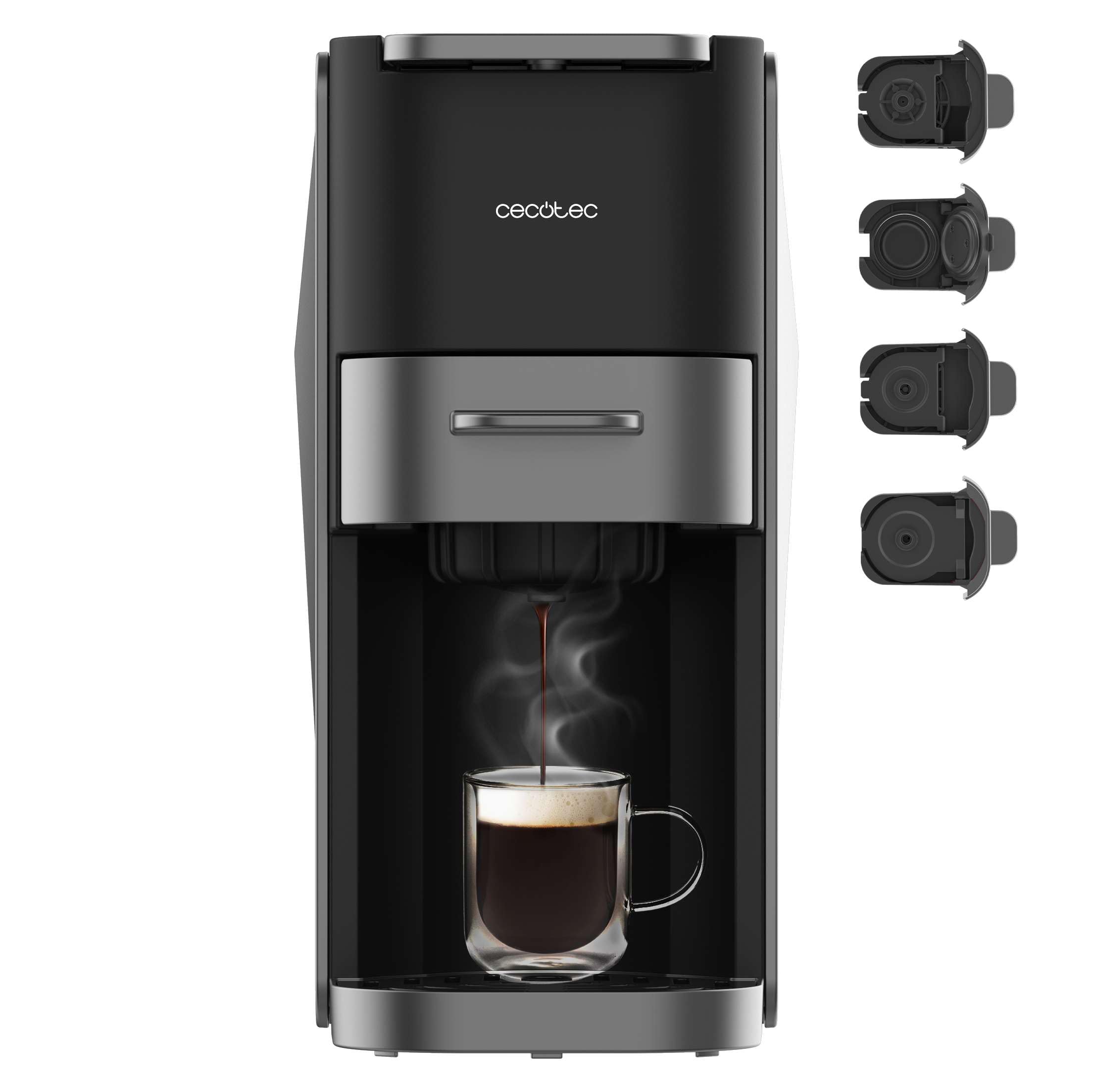 Cecotec FreeStyle Compact White Capsule Coffee Makers 4 in 1 Very Compact Espresso Maker Suitable for Ground Coffee, Dolce Gusto, Nespresso, ESE Pod and Senseo. - Image 1