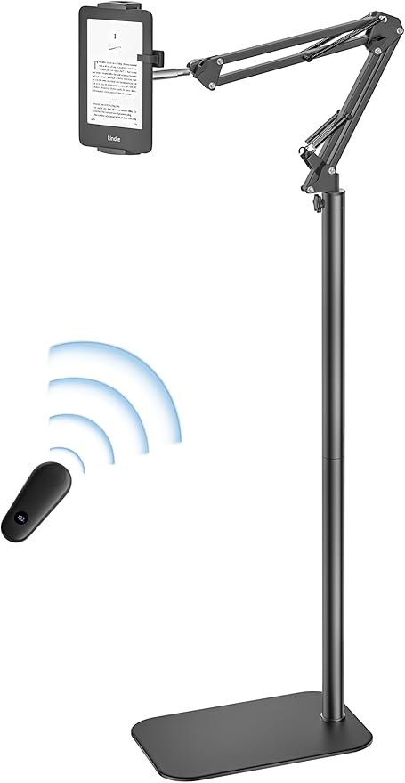 Tablet Stand Floor Stand with Kindle Page Turner, Adjustable Tablet Stand for Kindle, iPad/Mini/Pro Phone, Samsung Galaxy Accessories, Gift for eReaders, 4.7-13 Devices - Image 1
